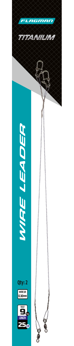 FLAGMAN Поводок Titanium Wire 9кг 25см 0,30мм 2шт