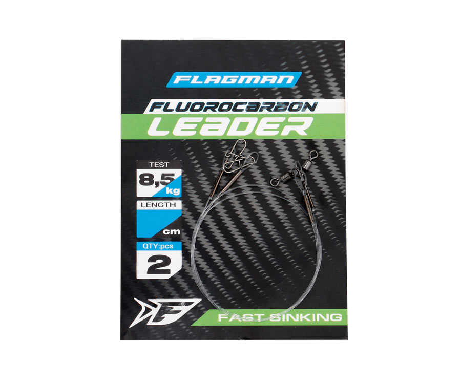 FLAGMAN Поводок Fluorocarbon Leader 8,5кг 20см 0,40мм 2шт