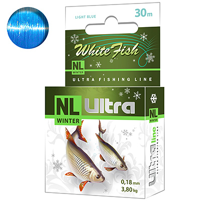 ЛЕСКА ЗИМНЯЯ NL ULTRA WHITE FISH (БЕЛАЯ РЫБА) 30M 0,18MM