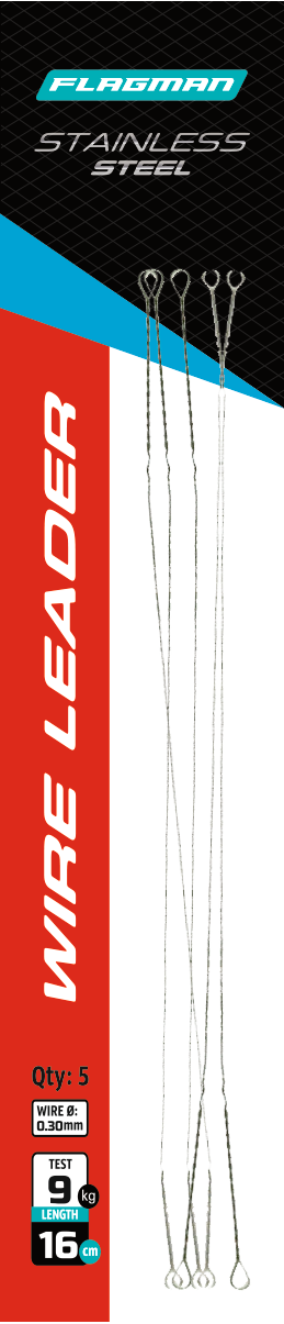 FLAGMAN Поводок скрутка  Wire Leader стальной 9кг 16см 0,30мм 5шт