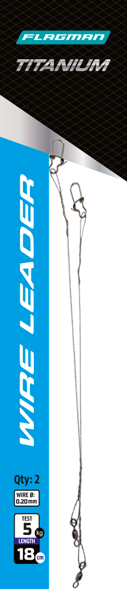 FLAGMAN Поводок Titanium Wire 5кг 18см 0,20мм 2шт