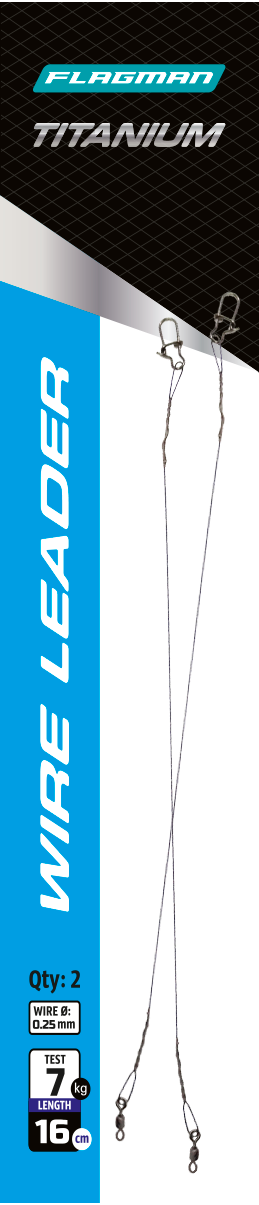 FLAGMAN Поводок Titanium Wire 7кг 16см 0,25мм 2шт