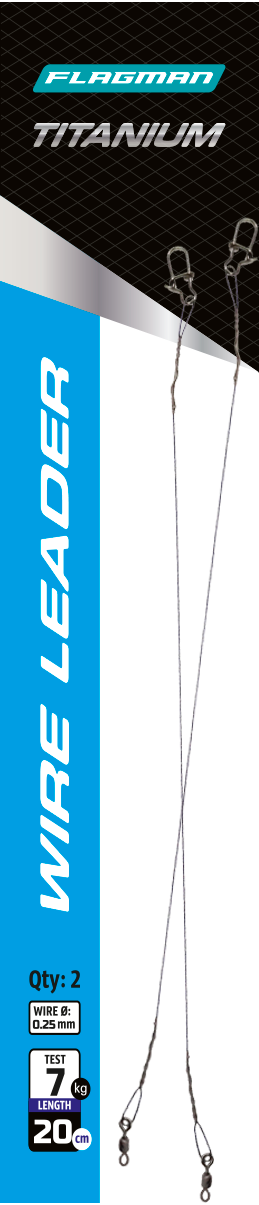 FLAGMAN Поводок Titanium Wire 7кг 20см 0,25мм 2шт