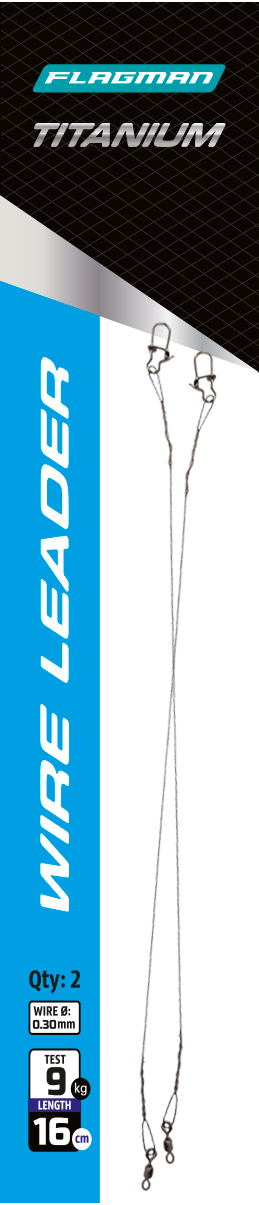 FLAGMAN Поводок Titanium Wire 9кг 16см 0,30мм 2шт