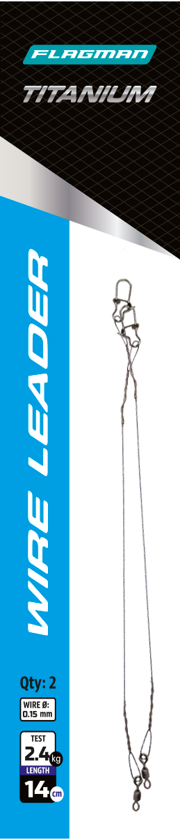 FLAGMAN Поводок Titanium Wire 2,4кг 14см 0,15мм 2шт