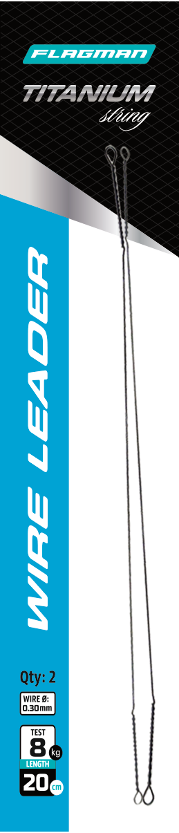 FLAGMAN Поводок скрутка  Wire Leader Titan 8кг 20см 0,30мм  2шт