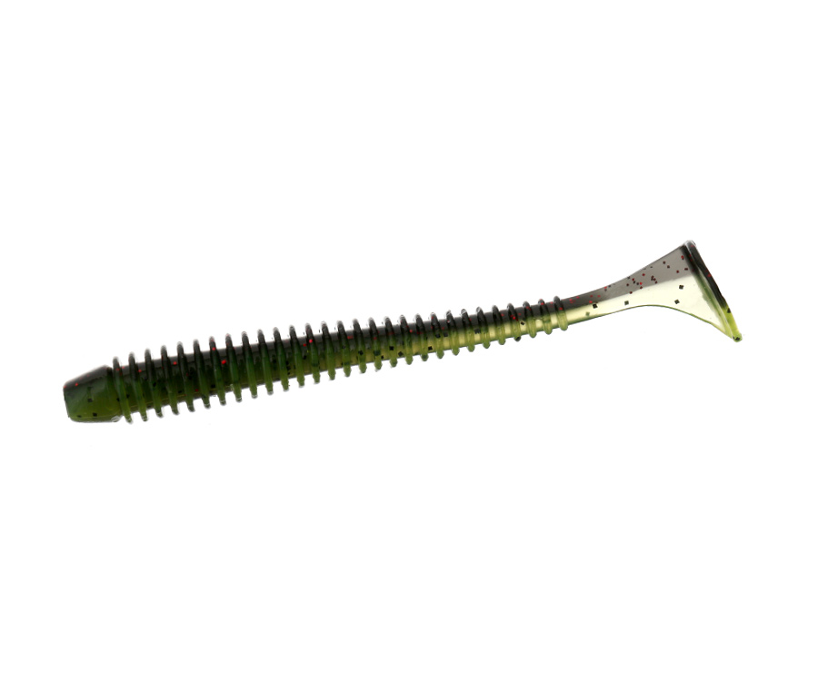 FLAGMAN Виброхвост Mystic Fish 4" #1816 Black/Chartreuse 10см 4шт
