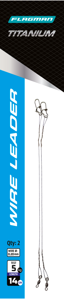FLAGMAN Поводок Titanium Wire 5кг 14см 0,20мм 2шт