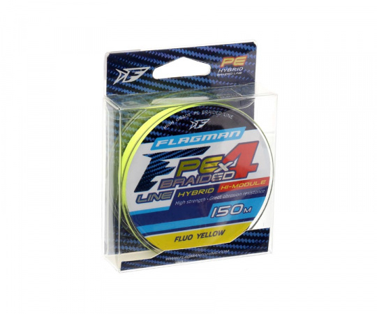 FLAGMAN Шнур PE Hybrid F4 150м Fluo Yellow 0,10мм