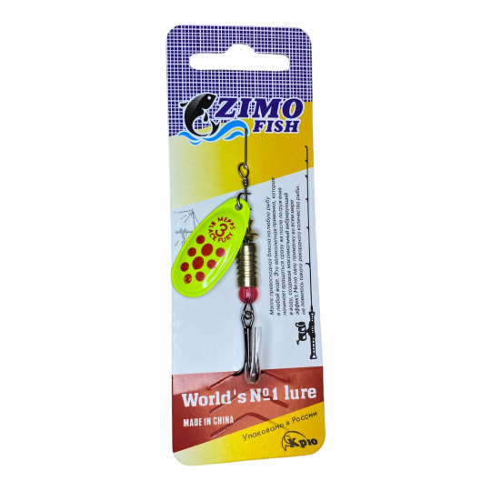 Блесна Zimo fish Aglia PTS CHARTREUSE №3  6.5гр
