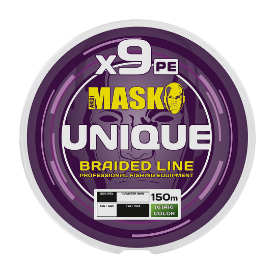 Леска плетёная AKKOI MASK UNIQUE X9-150m (khaki) d0,16mm		