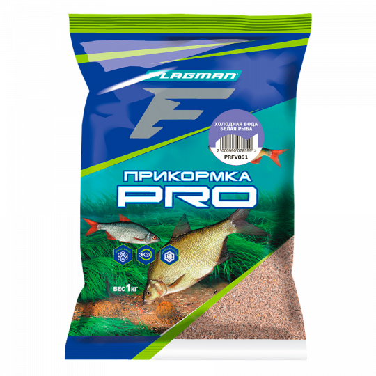 F-FISHING Прикормка для рыбы PRO Холодная вода Белая Рыба 1кг