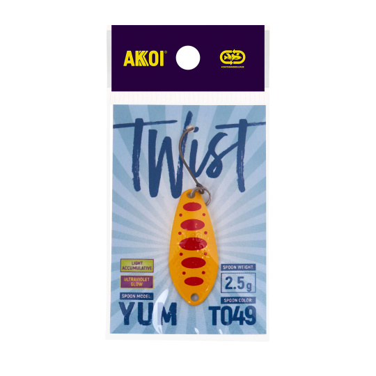 Блесна AKKOI TWIST форелевая YUM 2,5 g цвет Т049														