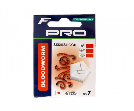 FLAGMAN Поводок готовый Pro Bloodworm Hooks №16 7шт