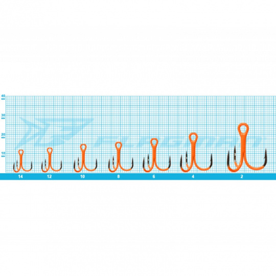 FLAGMAN Крючок тройной Treble hook F36 Orange №6 5шт
