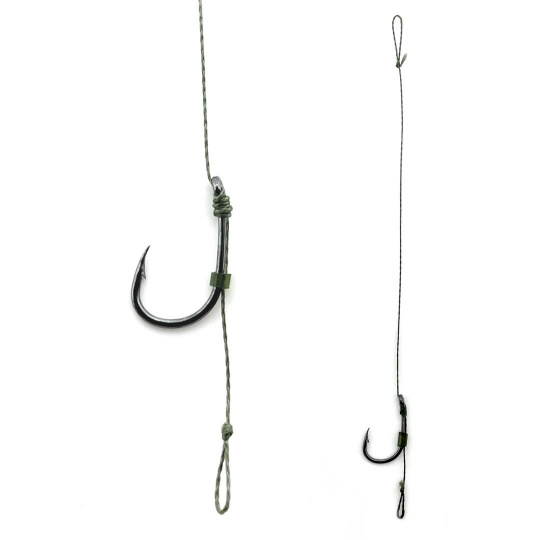 Поводок Flat Feeder с волосяной оснасткой CarpHunter Premium 10 см крючок Wide Gape №8 (2шт/уп)