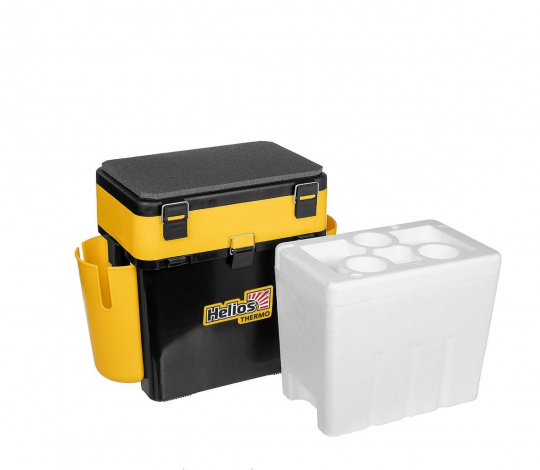 Ящик FishBox Thermo с термоконтейнером (19л/8,5л) черно-желтый HELIOS