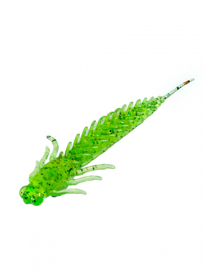 Приманка ZUB-LARVA  80мм-5шт, (цвет 351) шартрез с блестками