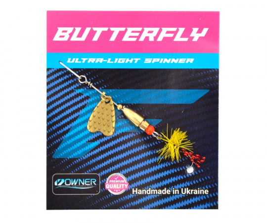 FLAGMAN Блесна Butterfly 1,1г лепесток золото желтая муха