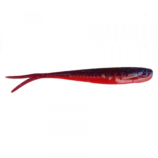 Приманка ZUB-HORDA SLAG 144мм(5,6")-4шт, (цвет 021) фиолетовый верх-красный низ