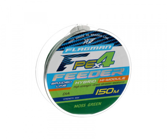 FLAGMAN Шнур PE Hybrid F4 Feeder 150м Moss Green 0,16мм 8,5кг