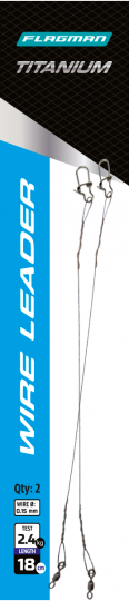 FLAGMAN Поводок Titanium Wire 2,4кг 18см 0,15мм 2шт