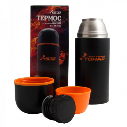Термос HS.TM-025 1000ML черный (C) Helios