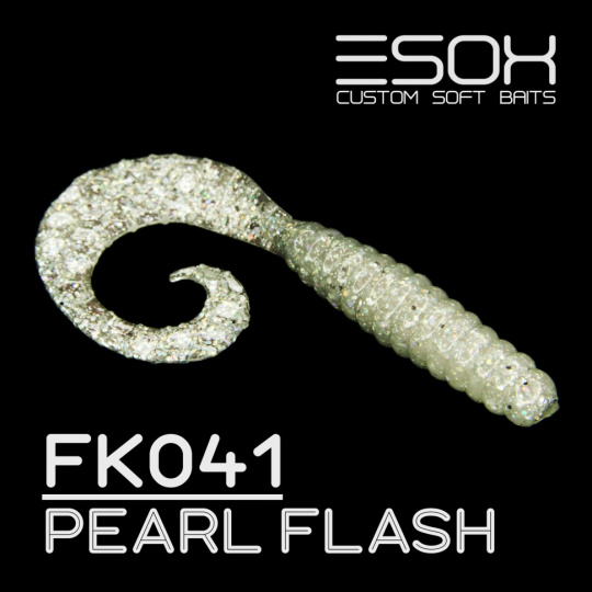 Twirly Grub 3" (80мм) 6шт FK041 Pearl Flash