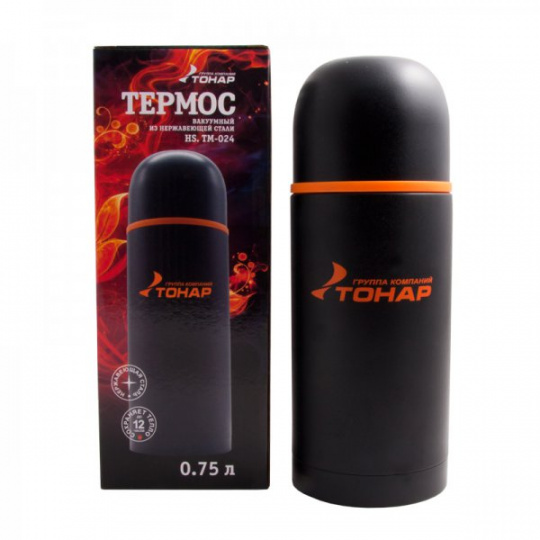 Термос HS.TM-025 1000ML черный (C) Helios