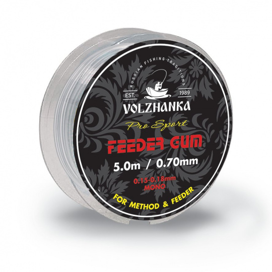 Фидерная резина "Feeder Gum" 0.6мм/5м цв. прозрачный			