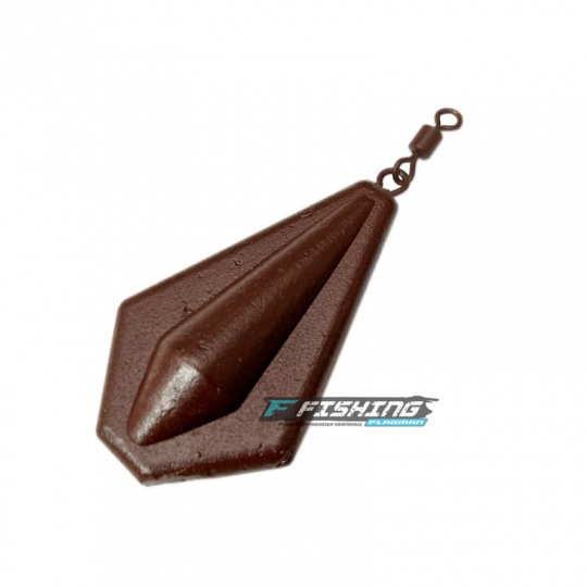 FLAGMAN Грузило Крылатка карповая с вертлюгом 100г brown ВР