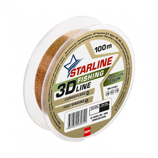 Монофильная леска STARLINE 3D Line Pixel 100m (chameleon) d0.16	