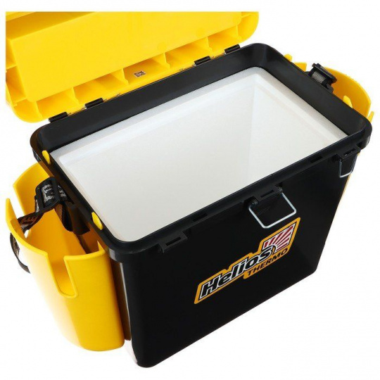 Ящик FishBox Thermo с термоконтейнером (19л/8,5л) черно-желтый HELIOS