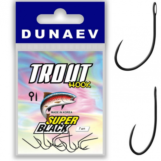 Крючок Dunaev Trout Super Black #10 (упак. 7 шт)