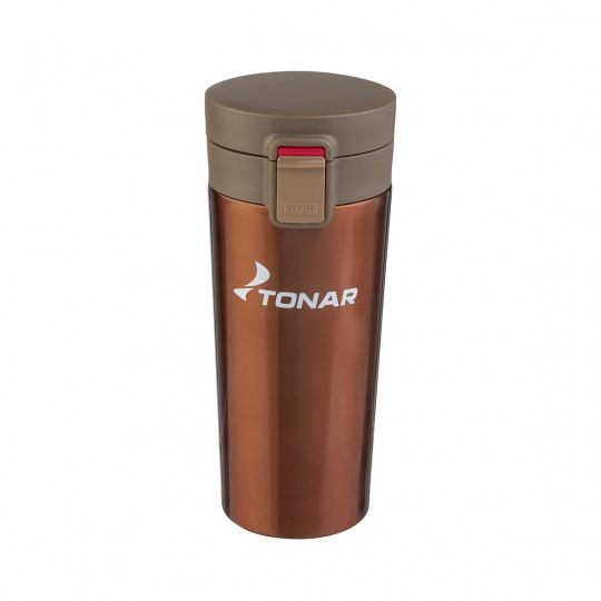 Термос-кружка HS.TMК-02 400ML кофейный TONAR