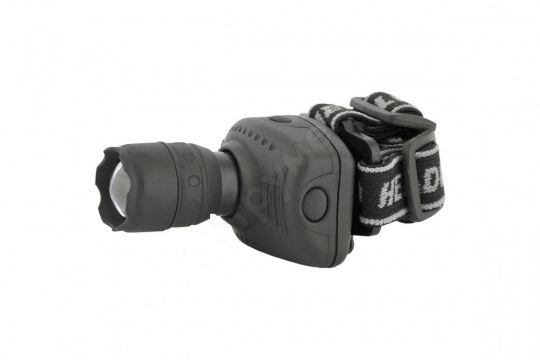 Налобный фонарь Ultraflash LED5354 серый, 1Вт LED, ZOOM, 3 режима