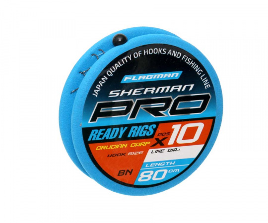 FLAGMAN Поводок готовый Sherman Pro Crucian Carp Ready Rigs №10 d0,148 80см 10шт