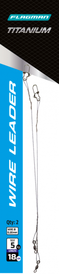 FLAGMAN Поводок Titanium Wire 5кг 18см 0,20мм 2шт