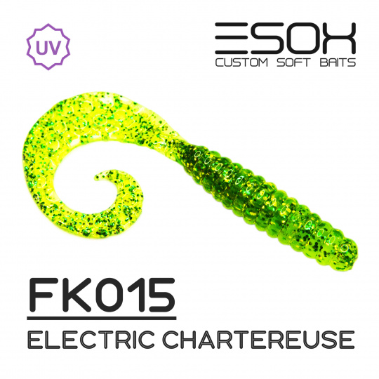Twirly Grub 3" (80мм) 6шт FK015 Electric Chartreuse