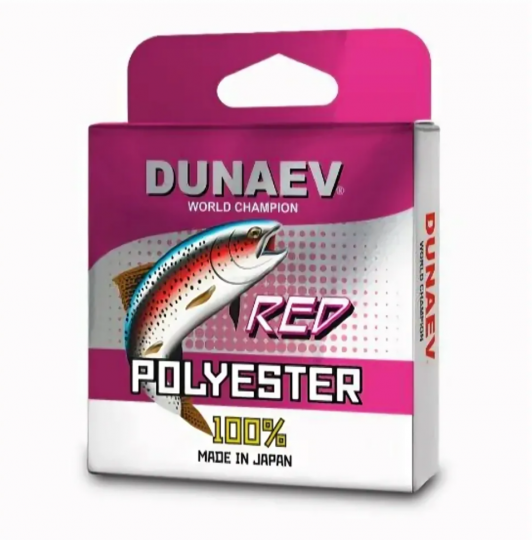 Леска Dunaev Polyester RED 0.165мм  (2,21 кг)  100м