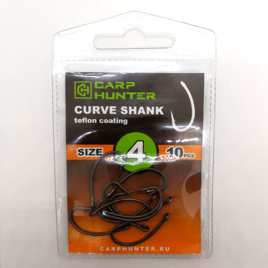 Крючки карповые CarpHunter CURVE SHANK №4 (teflon coating) (10 шт.)