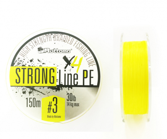 Плетеный шнур Mottomo Strong Line PE Fluo Yellow #3.0/14kg 150m					