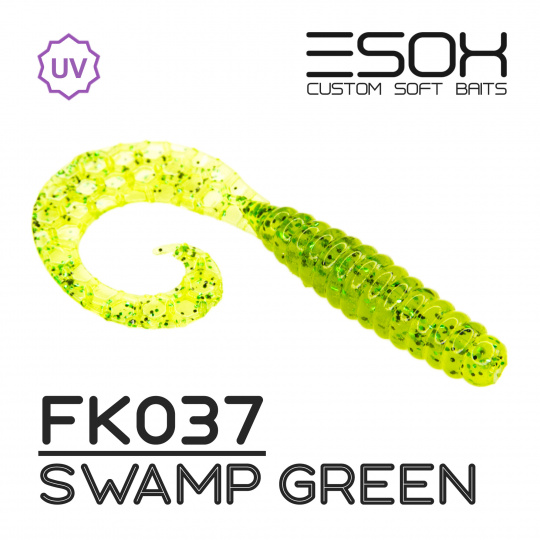 Twirly Grub 3" (80мм) 6шт FK037 Swamp Green