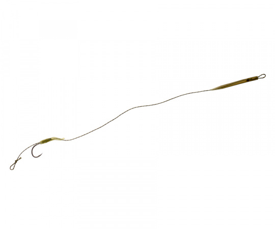 CARP PRO Поводок готовый с крючком и лентяйкой WG №4 25lb