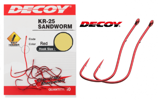 Крючок Decoy одинарный KR-25 #7 SANDWORM (10 шт.)	