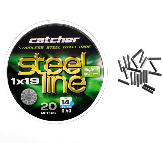 CATCHER Поводковый материал Stainless Steel X19 14кг 20м d0,40мм