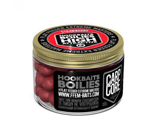 FFEM HOOKBAITS BOILIES STRAWBERRY 13MM