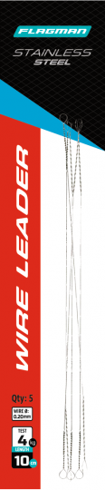 FLAGMAN Поводок скрутка  Wire Leader стальной 4кг 10см 0,20мм 5шт