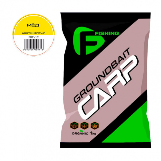 F-FISHING Прикормка для рыбы CARP Мед  1кг 
