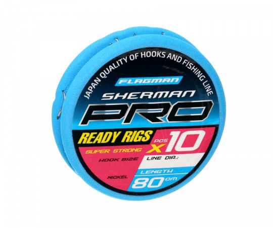 FLAGMAN Поводок готовый Sherman Pro Super Strong Ready Rigs №16 d0,105мм 80см 10шт